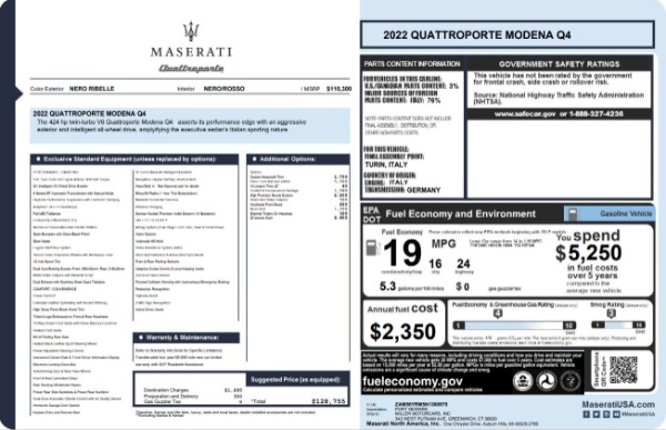 New 2022 Maserati Quattroporte Modena Q4 for sale Sold at Rolls-Royce Motor Cars Greenwich in Greenwich CT 06830 23