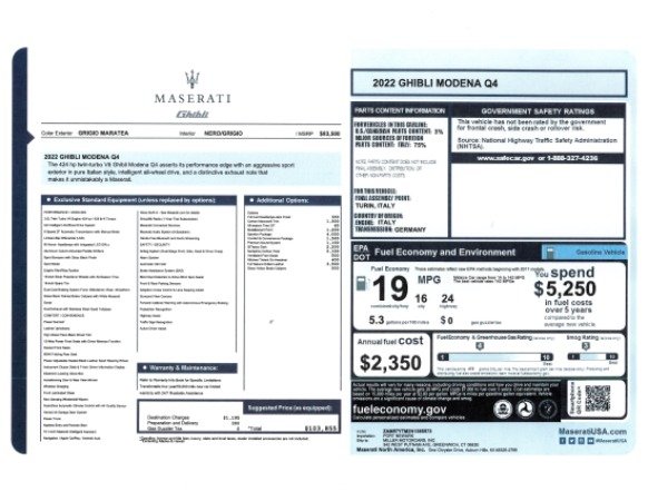 New 2022 Maserati Ghibli Modena Q4 for sale Sold at Rolls-Royce Motor Cars Greenwich in Greenwich CT 06830 22