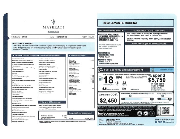 New 2022 Maserati Levante Modena for sale Sold at Rolls-Royce Motor Cars Greenwich in Greenwich CT 06830 22