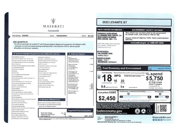 New 2022 Maserati Levante GT for sale Sold at Rolls-Royce Motor Cars Greenwich in Greenwich CT 06830 14