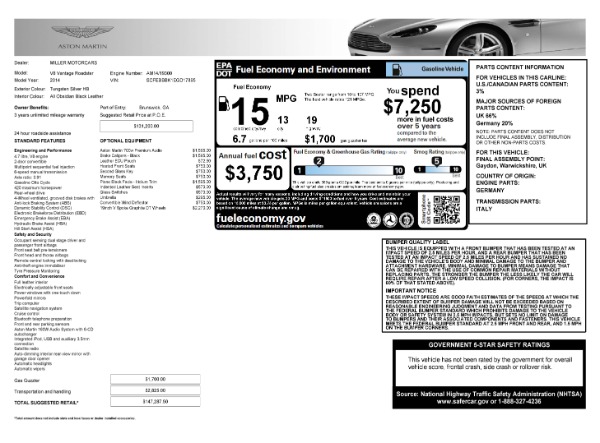 Used 2014 Aston Martin V8 Vantage Roadster for sale Sold at Rolls-Royce Motor Cars Greenwich in Greenwich CT 06830 28