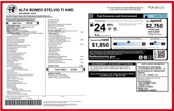 New 2022 Alfa Romeo Stelvio Ti for sale $57,900 at Rolls-Royce Motor Cars Greenwich in Greenwich CT 06830 2