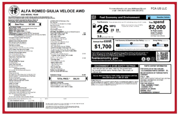Used 2022 Alfa Romeo Giulia Veloce for sale $27,900 at Rolls-Royce Motor Cars Greenwich in Greenwich CT 06830 24