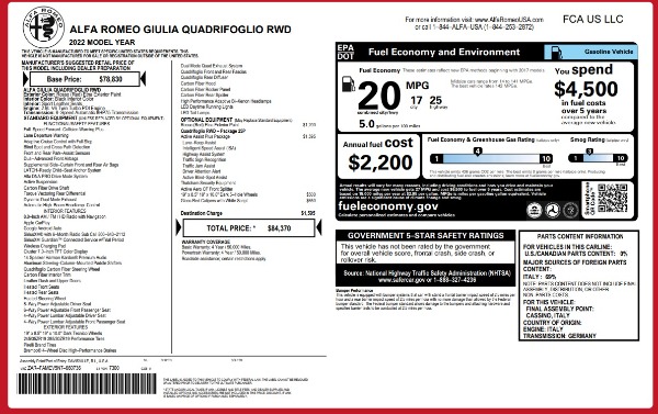 New 2022 Alfa Romeo Giulia Quadrifoglio for sale Sold at Rolls-Royce Motor Cars Greenwich in Greenwich CT 06830 22