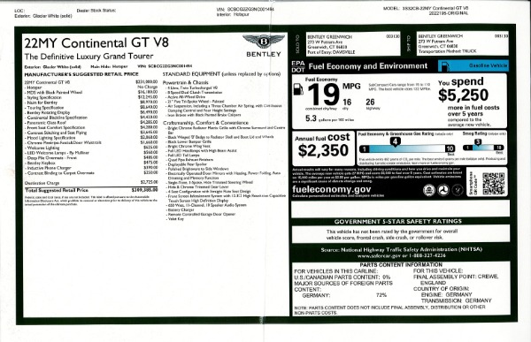 Used 2022 Bentley Continental GT V8 for sale $245,900 at Rolls-Royce Motor Cars Greenwich in Greenwich CT 06830 26
