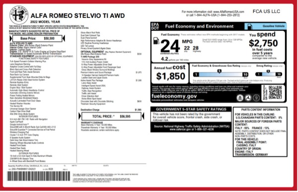New 2022 Alfa Romeo Stelvio Ti for sale Sold at Rolls-Royce Motor Cars Greenwich in Greenwich CT 06830 25