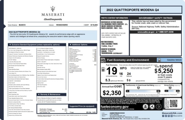 New 2022 Maserati Quattroporte Modena Q4 for sale Sold at Rolls-Royce Motor Cars Greenwich in Greenwich CT 06830 28