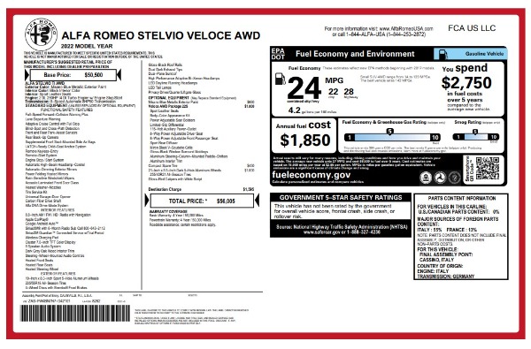 Used 2022 Alfa Romeo Stelvio Veloce for sale $32,900 at Rolls-Royce Motor Cars Greenwich in Greenwich CT 06830 25