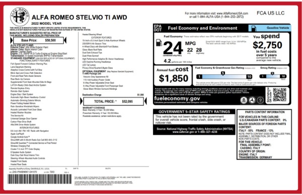 New 2022 Alfa Romeo Stelvio Ti for sale Sold at Rolls-Royce Motor Cars Greenwich in Greenwich CT 06830 27