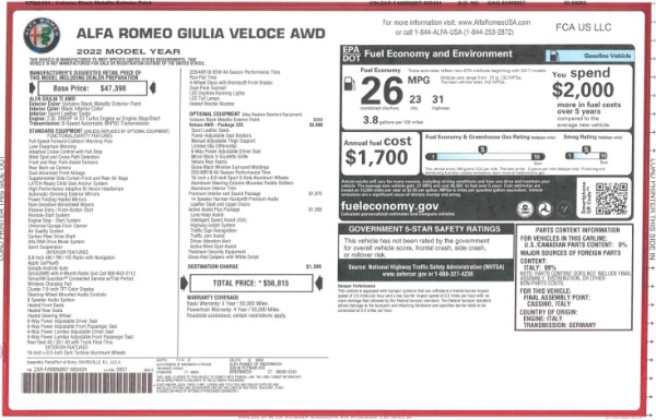 New 2022 Alfa Romeo Giulia Veloce for sale Sold at Rolls-Royce Motor Cars Greenwich in Greenwich CT 06830 25