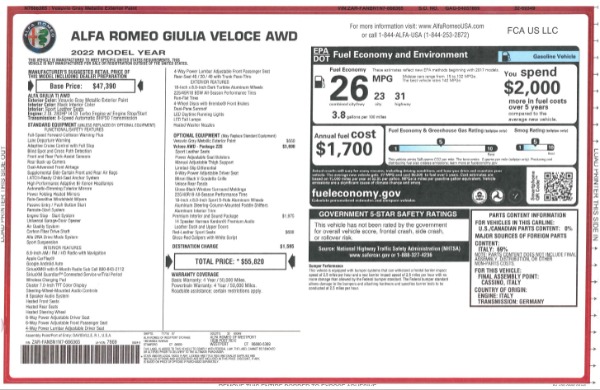 New 2022 Alfa Romeo Giulia Veloce for sale Sold at Rolls-Royce Motor Cars Greenwich in Greenwich CT 06830 2