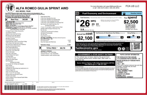 New 2023 Alfa Romeo Giulia Sprint for sale Sold at Rolls-Royce Motor Cars Greenwich in Greenwich CT 06830 2