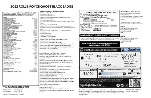 New 2022 Rolls-Royce Ghost Black Badge for sale $487,875 at Rolls-Royce Motor Cars Greenwich in Greenwich CT 06830 27