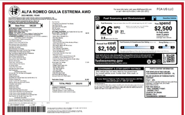 New 2023 Alfa Romeo Giulia Estrema for sale $55,610 at Rolls-Royce Motor Cars Greenwich in Greenwich CT 06830 24