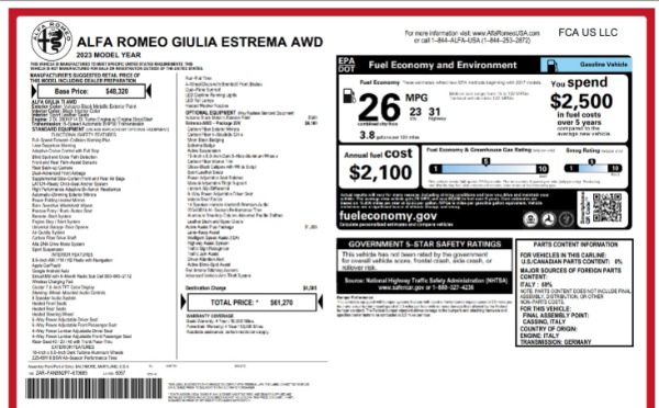 New 2023 Alfa Romeo Giulia Estrema for sale $60,940 at Rolls-Royce Motor Cars Greenwich in Greenwich CT 06830 25