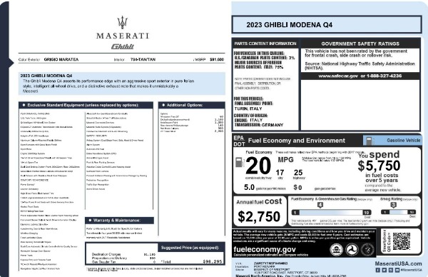 New 2023 Maserati Ghibli Modena Q4 for sale Sold at Rolls-Royce Motor Cars Greenwich in Greenwich CT 06830 20