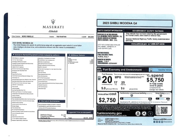 New 2023 Maserati Ghibli Modena Q4 for sale $89,847 at Rolls-Royce Motor Cars Greenwich in Greenwich CT 06830 15