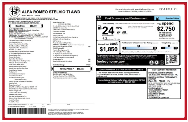 New 2022 Alfa Romeo Stelvio Ti for sale Sold at Rolls-Royce Motor Cars Greenwich in Greenwich CT 06830 20