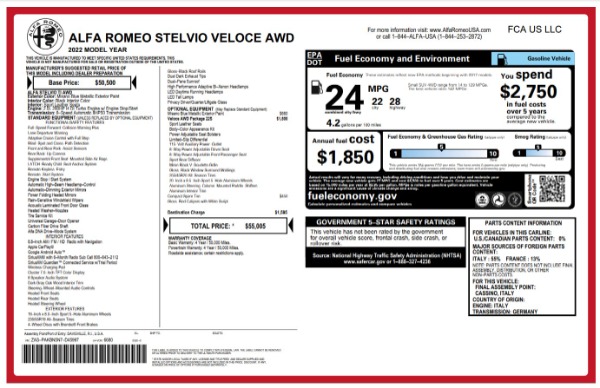 New 2022 Alfa Romeo Stelvio Veloce for sale $55,005 at Rolls-Royce Motor Cars Greenwich in Greenwich CT 06830 27