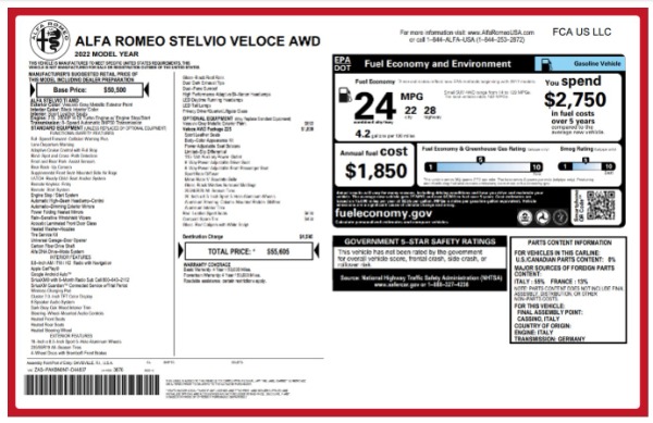 New 2022 Alfa Romeo Stelvio Veloce for sale $55,605 at Rolls-Royce Motor Cars Greenwich in Greenwich CT 06830 28