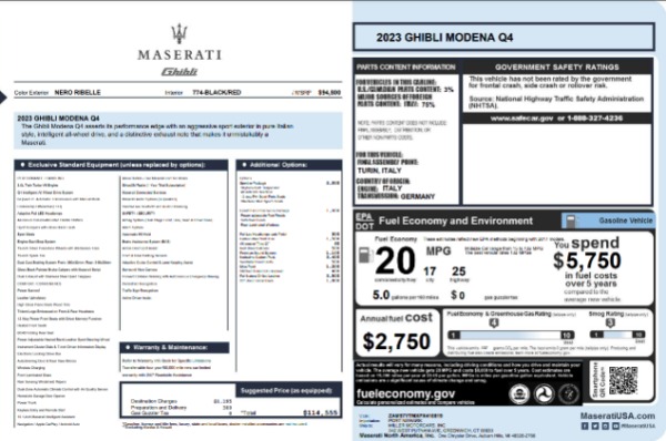 New 2023 Maserati Ghibli Modena Q4 for sale $114,555 at Rolls-Royce Motor Cars Greenwich in Greenwich CT 06830 26