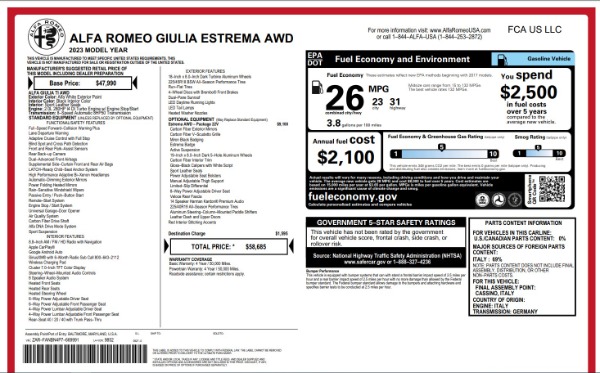 New 2023 Alfa Romeo Giulia Estrema for sale Sold at Rolls-Royce Motor Cars Greenwich in Greenwich CT 06830 25