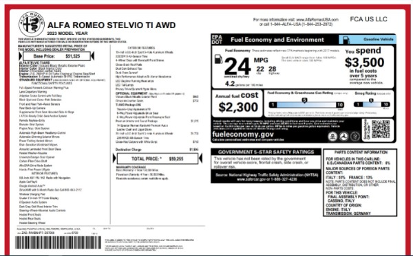 New 2023 Alfa Romeo Stelvio Ti for sale $59,255 at Rolls-Royce Motor Cars Greenwich in Greenwich CT 06830 21