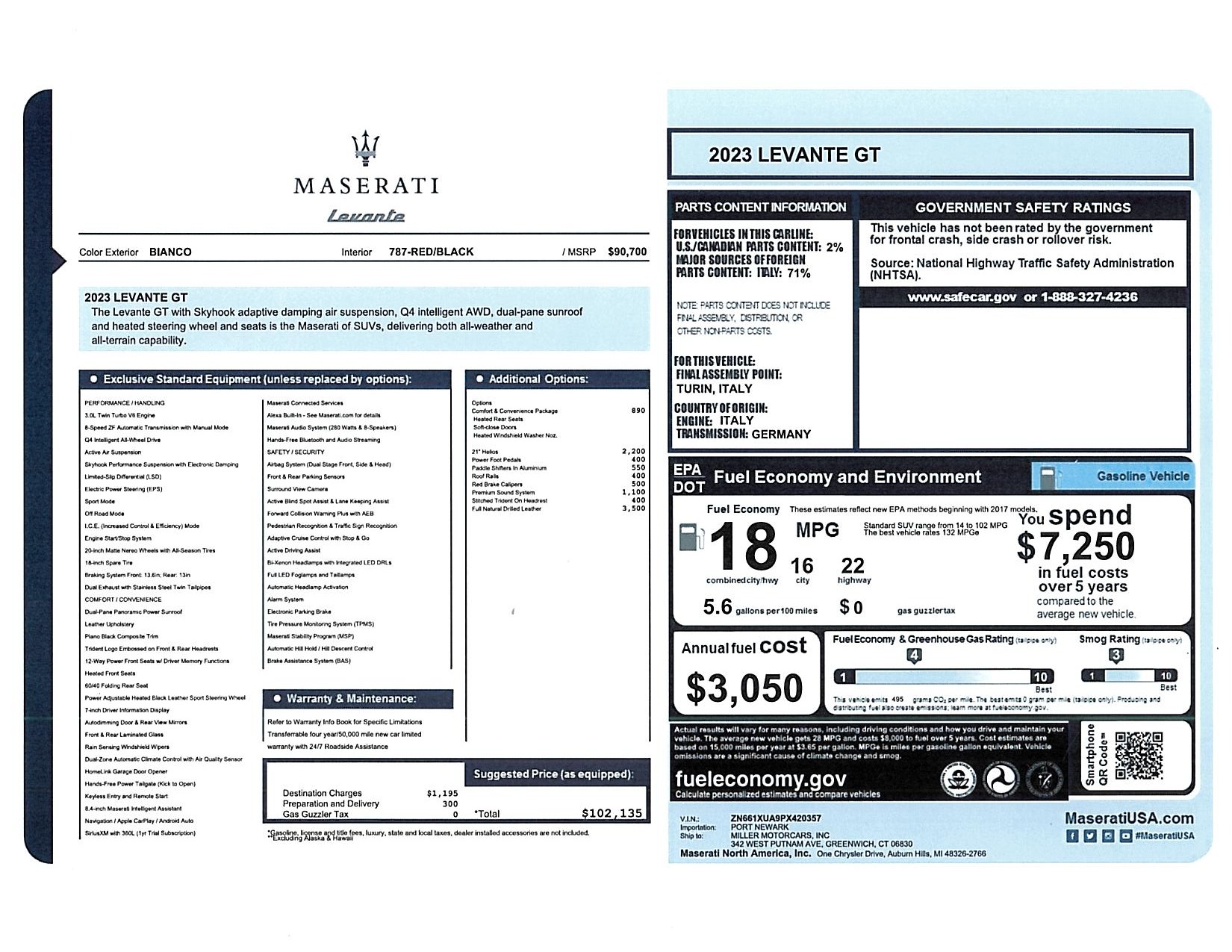 Used 2023 Maserati Levante GT for sale Call for price at Rolls-Royce Motor Cars Greenwich in Greenwich CT 06830 1