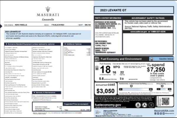 New 2023 Maserati Levante GT for sale Sold at Rolls-Royce Motor Cars Greenwich in Greenwich CT 06830 23