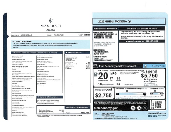 New 2023 Maserati Ghibli Modena Q4 for sale Sold at Rolls-Royce Motor Cars Greenwich in Greenwich CT 06830 23