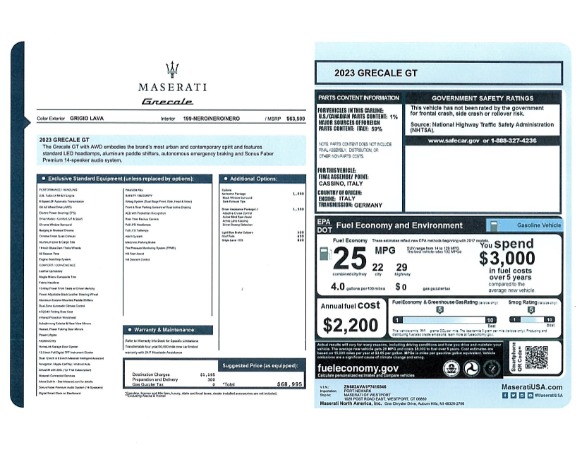 New 2023 Maserati Grecale GT for sale $68,995 at Rolls-Royce Motor Cars Greenwich in Greenwich CT 06830 23