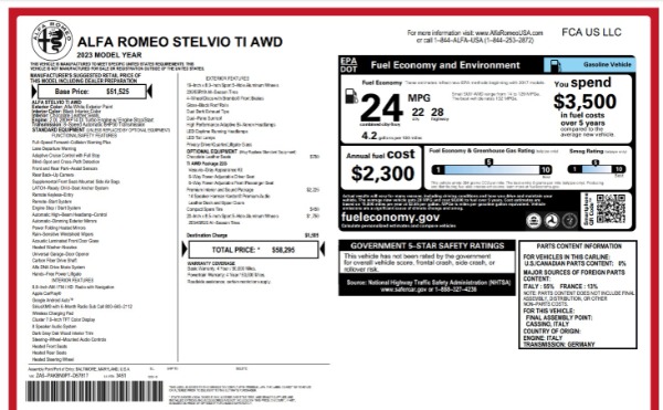 New 2023 Alfa Romeo Stelvio Ti for sale $58,295 at Rolls-Royce Motor Cars Greenwich in Greenwich CT 06830 24