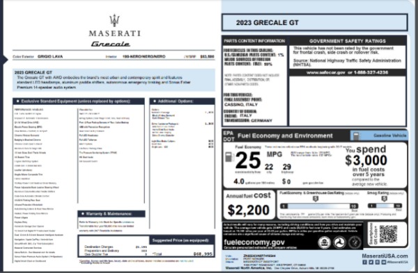 New 2023 Maserati Grecale GT for sale Sold at Rolls-Royce Motor Cars Greenwich in Greenwich CT 06830 23