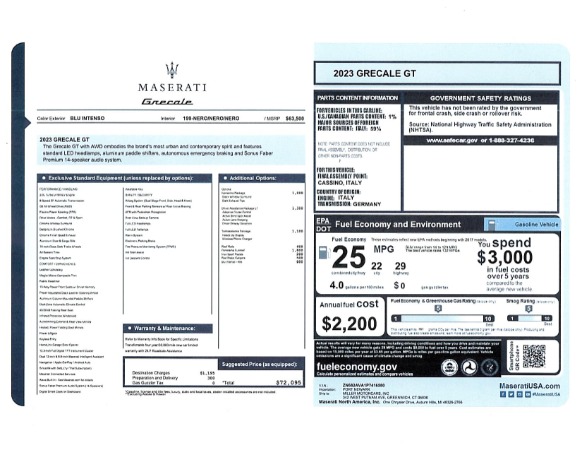 New 2023 Maserati Grecale GT for sale $72,095 at Rolls-Royce Motor Cars Greenwich in Greenwich CT 06830 25