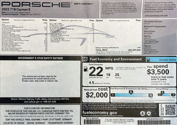 Used 2022 Porsche 718 Cayman S for sale $91,900 at Rolls-Royce Motor Cars Greenwich in Greenwich CT 06830 22