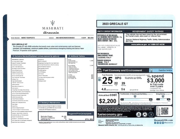 New 2023 Maserati Grecale GT for sale $73,395 at Rolls-Royce Motor Cars Greenwich in Greenwich CT 06830 22