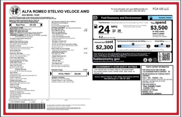 New 2023 Alfa Romeo Stelvio Veloce for sale $59,490 at Rolls-Royce Motor Cars Greenwich in Greenwich CT 06830 22