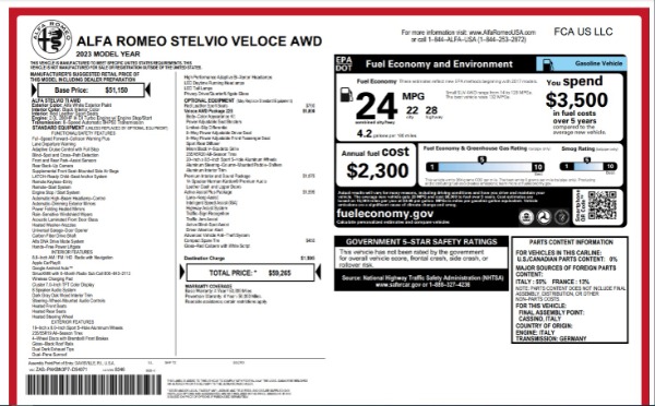 New 2023 Alfa Romeo Stelvio Veloce for sale $59,265 at Rolls-Royce Motor Cars Greenwich in Greenwich CT 06830 19