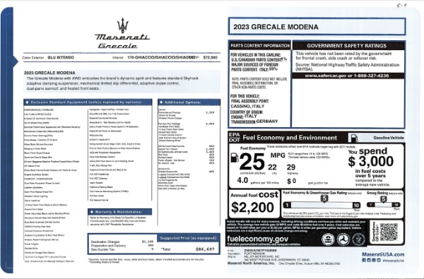 New 2023 Maserati Grecale Modena for sale $86,697 at Rolls-Royce Motor Cars Greenwich in Greenwich CT 06830 24