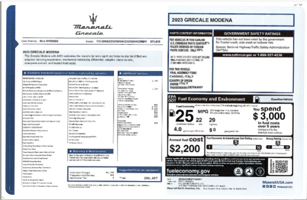 New 2023 Maserati Grecale Modena for sale $71,384 at Rolls-Royce Motor Cars Greenwich in Greenwich CT 06830 24