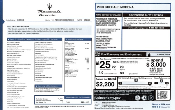 New 2023 Maserati Grecale Modena for sale $85,497 at Rolls-Royce Motor Cars Greenwich in Greenwich CT 06830 23
