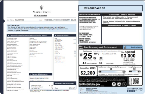 New 2023 Maserati Grecale GT for sale $73,597 at Rolls-Royce Motor Cars Greenwich in Greenwich CT 06830 21