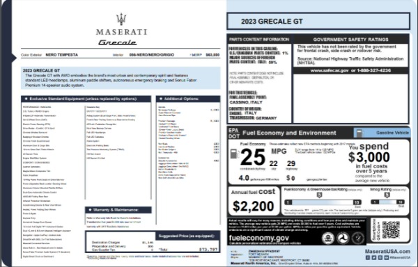 New 2023 Maserati Grecale GT for sale $73,797 at Rolls-Royce Motor Cars Greenwich in Greenwich CT 06830 22