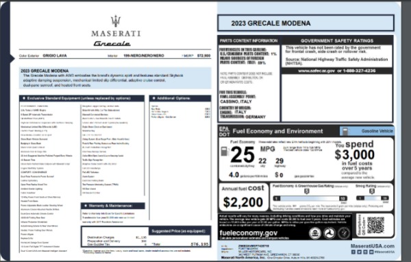 New 2023 Maserati Grecale Modena for sale $76,195 at Rolls-Royce Motor Cars Greenwich in Greenwich CT 06830 21