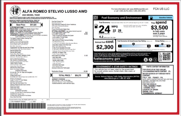 New 2023 Alfa Romeo Stelvio Ti Lusso for sale $59,275 at Rolls-Royce Motor Cars Greenwich in Greenwich CT 06830 25