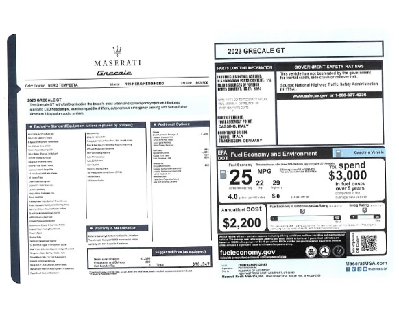 New 2023 Maserati Grecale GT for sale $70,347 at Rolls-Royce Motor Cars Greenwich in Greenwich CT 06830 24