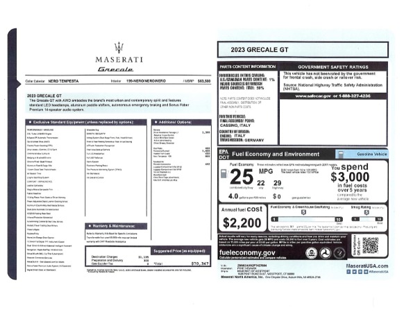 New 2023 Maserati Grecale GT for sale $70,347 at Rolls-Royce Motor Cars Greenwich in Greenwich CT 06830 22