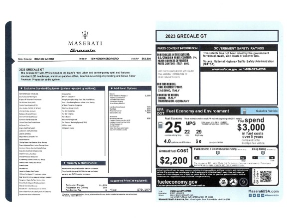 New 2023 Maserati Grecale GT for sale $70,197 at Rolls-Royce Motor Cars Greenwich in Greenwich CT 06830 23