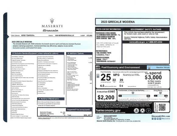 New 2023 Maserati Grecale Modena for sale $86,457 at Rolls-Royce Motor Cars Greenwich in Greenwich CT 06830 24