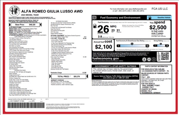 New 2023 Alfa Romeo Giulia Ti Lusso for sale $50,370 at Rolls-Royce Motor Cars Greenwich in Greenwich CT 06830 28